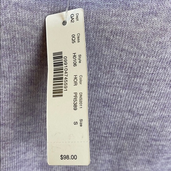 J Crew Lilac Sweater with White Cuffs Size Small - Picture 3 of 7